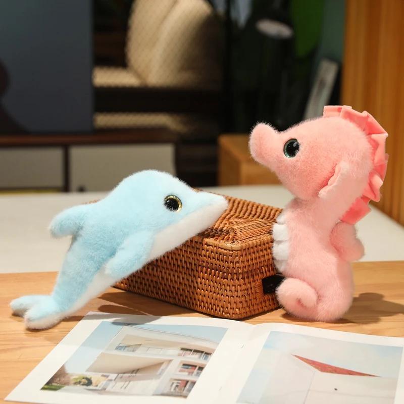 New 22/30cm Lovely Sea Lions Dolphin Seahorse Plush Toys Stuffed Soft Cute Animal Dolls Sofa Decor for Children Gifts