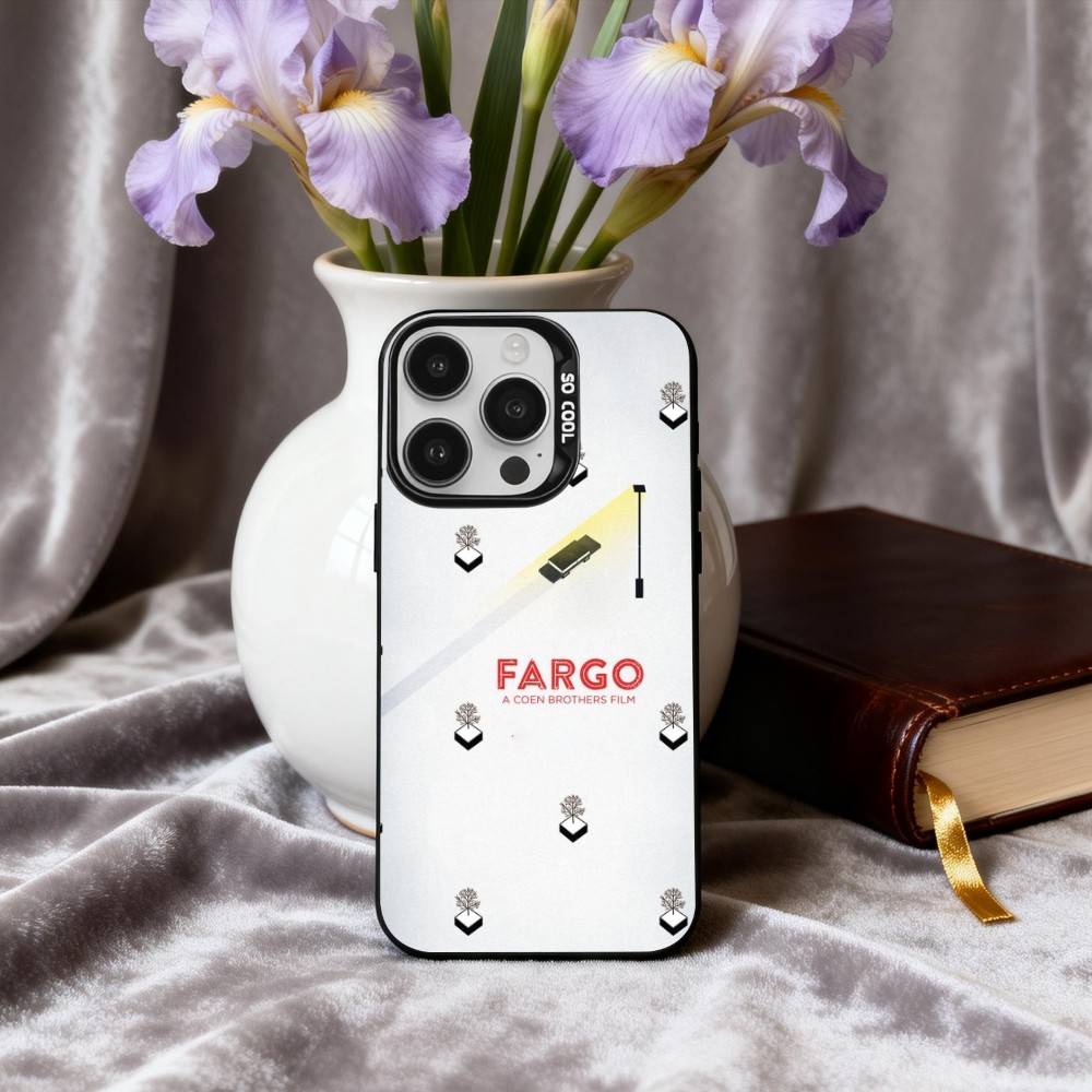 T-TV F-Fargo-O Phone Case For iPhone17,16,15,14,13,12,11 Plus,Pro Max Black Candy Silver Plated Cover