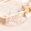 Natural Pink Cat's Eye Gemstone 925 Sterling Silver Handmade Designer Earrings CE-15-40