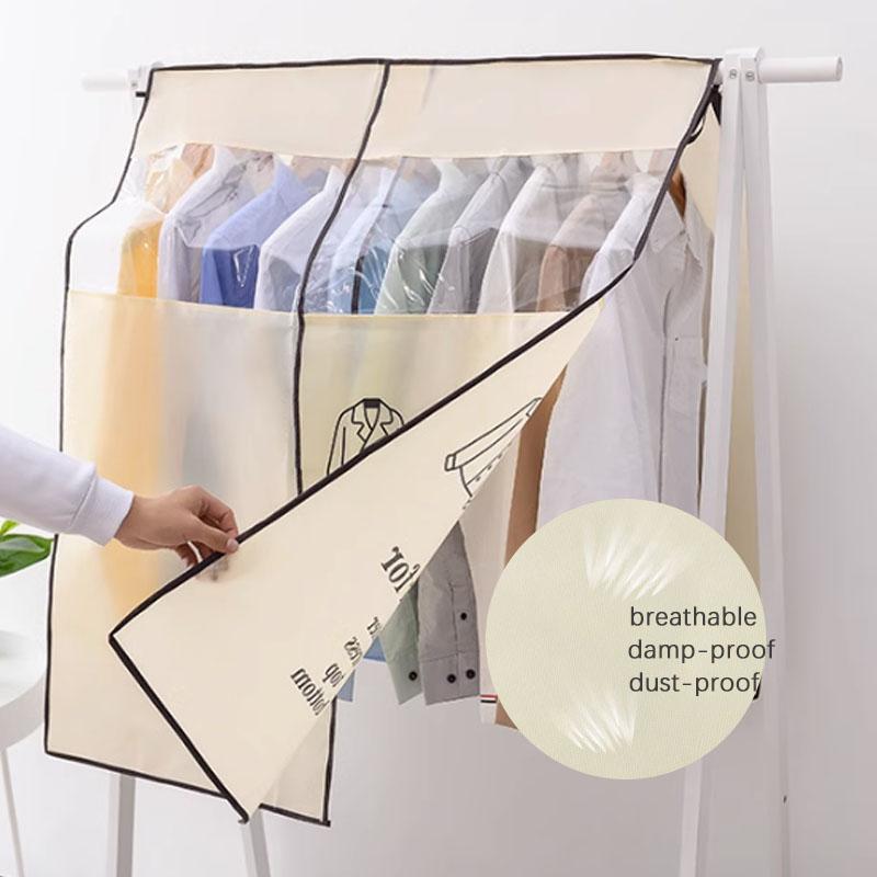 Clothes Hanging Dust Cover Visible Dress Suit Coat Storage Bag Large Capacity Wardrobe Clothes Organizer Household Storage Tool