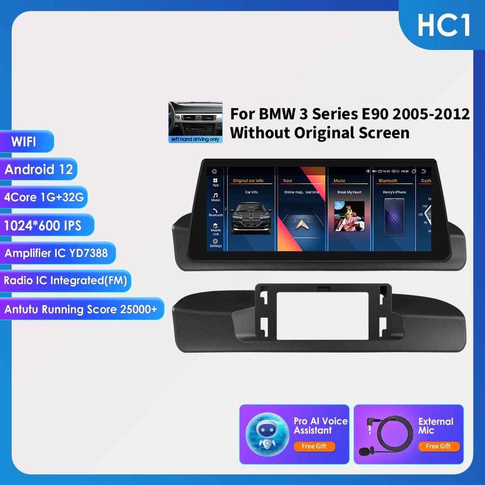 Hizpo Radio auto 10,25" cu wireless Carplay și Android Auto pentru BMW Seria 3 E90(2005-2012)Fără ecran original (Numai conducere pe stânga) RDS inteligent
