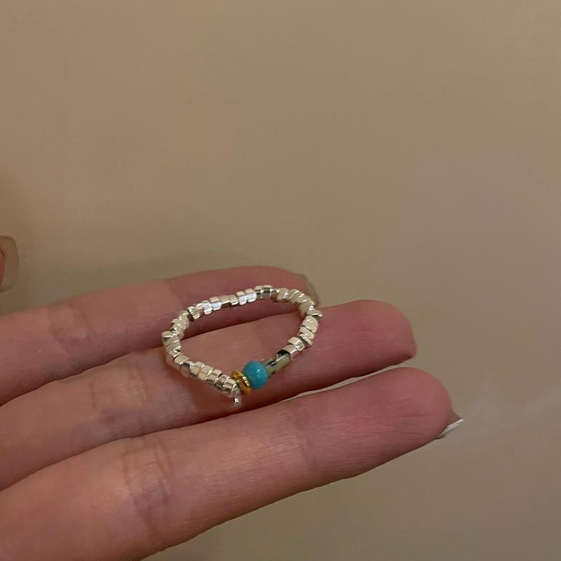 Elegant Copper Geometric Ring With Sparkling Zirconia For Women Trendy Ins Fashion 2023 J3308