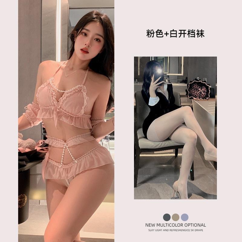 New Sexy Underwear Women's Sexy Lace Suspender Hip Skirt Uniform Temptation Three Points