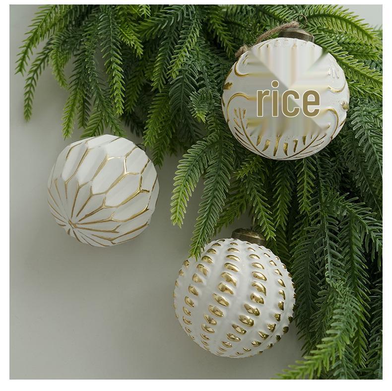 8CM Antique Christmas Ball Ornament Set - 12pcs Boxed Tree Decorations
