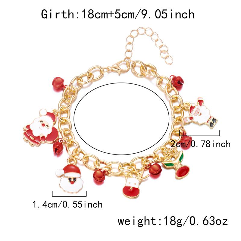 Christmas Tree Stan Claus Snowman Elk Metal Charms Chain Bracelets for Women Girls Xmas Tree Bracelet Jewelry Gift Adjustable
