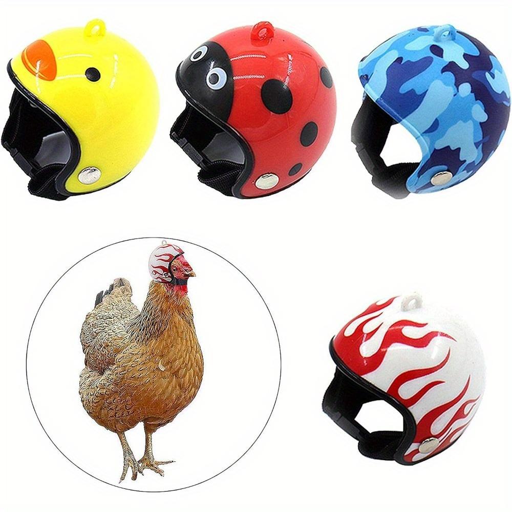 3pcs Chicken Helmet Plastic Bird Head Protective Hat Chicken Claw Helmets Fun Protective Hen Hat Small Pet Helmets, Small Pet