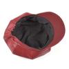 Women Vintage Faux Leather Solid Color Outdoor Beret Painter Flat Hat Peaked