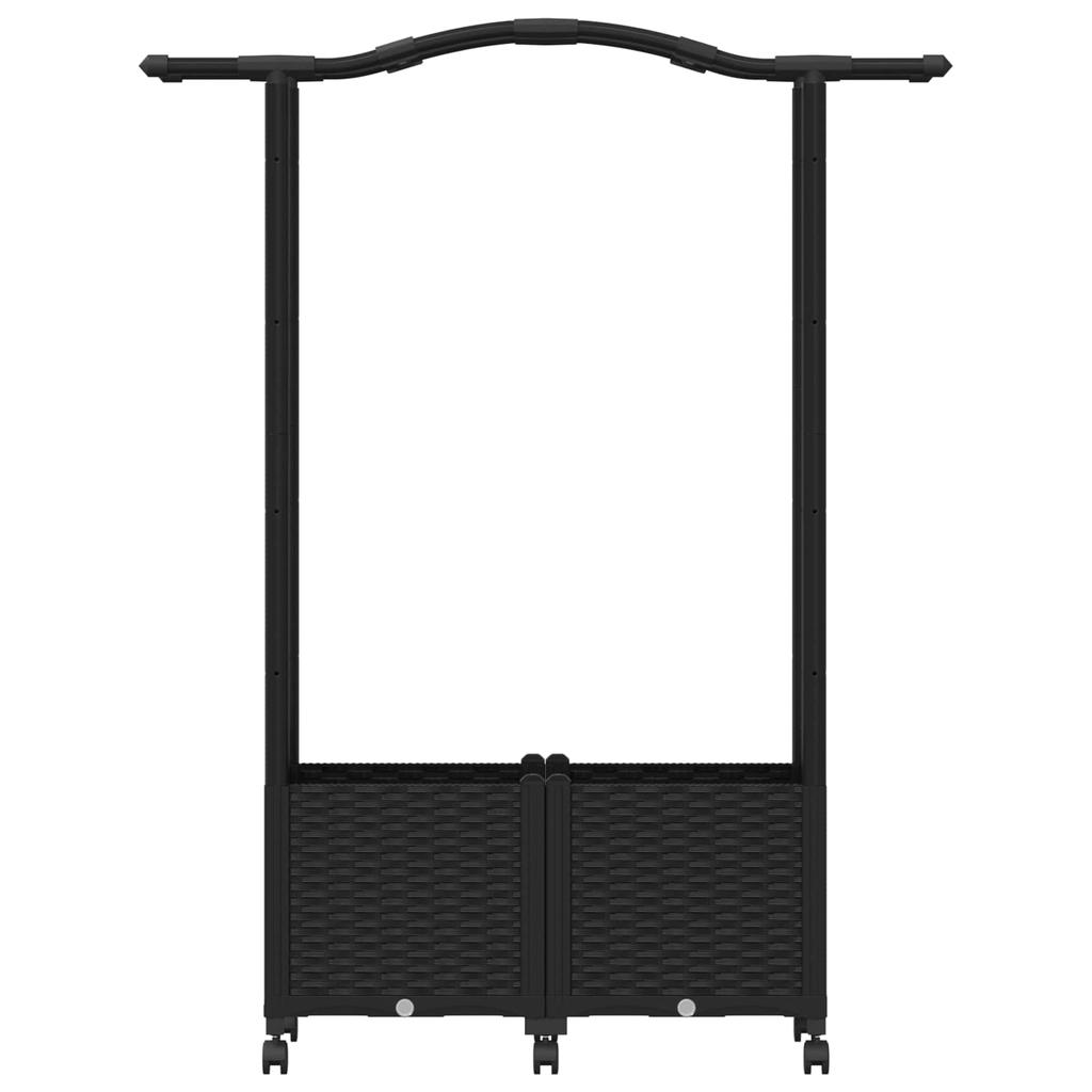 Raised Garden Bed with Trellis and Roof Black 125 X 40 X 144 Cm PP