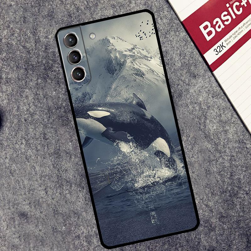 Orcas Killer Whales Case For Samsung Galaxy S24 S22 S23 Ultra Note 20 S9 S10 Note 10 Plus S20 FE S21 FE Cover