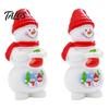 Miniature Christmas Figures 2Pcs Mini Figurine, Santa Claus Snowman Dolls, DIY Accessories for Micro Tree Decorations Landscape Dollhouse Cake Decor,