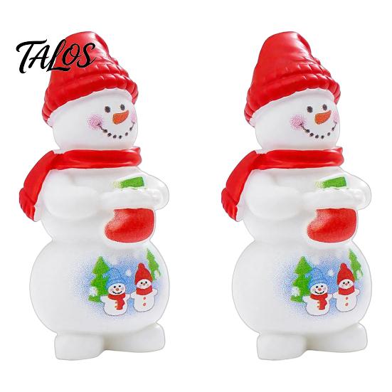 Miniature Christmas Figures 2Pcs Mini Figurine, Santa Claus Snowman Dolls, DIY Accessories for Micro Tree Decorations Landscape Dollhouse Cake Decor,