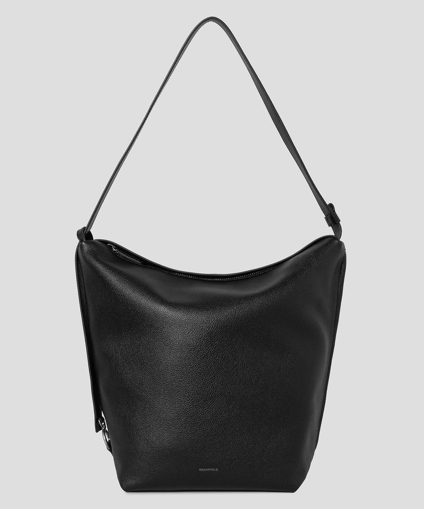 Beanpole Accessory Bien Leather Medium Slouch Bag - Black