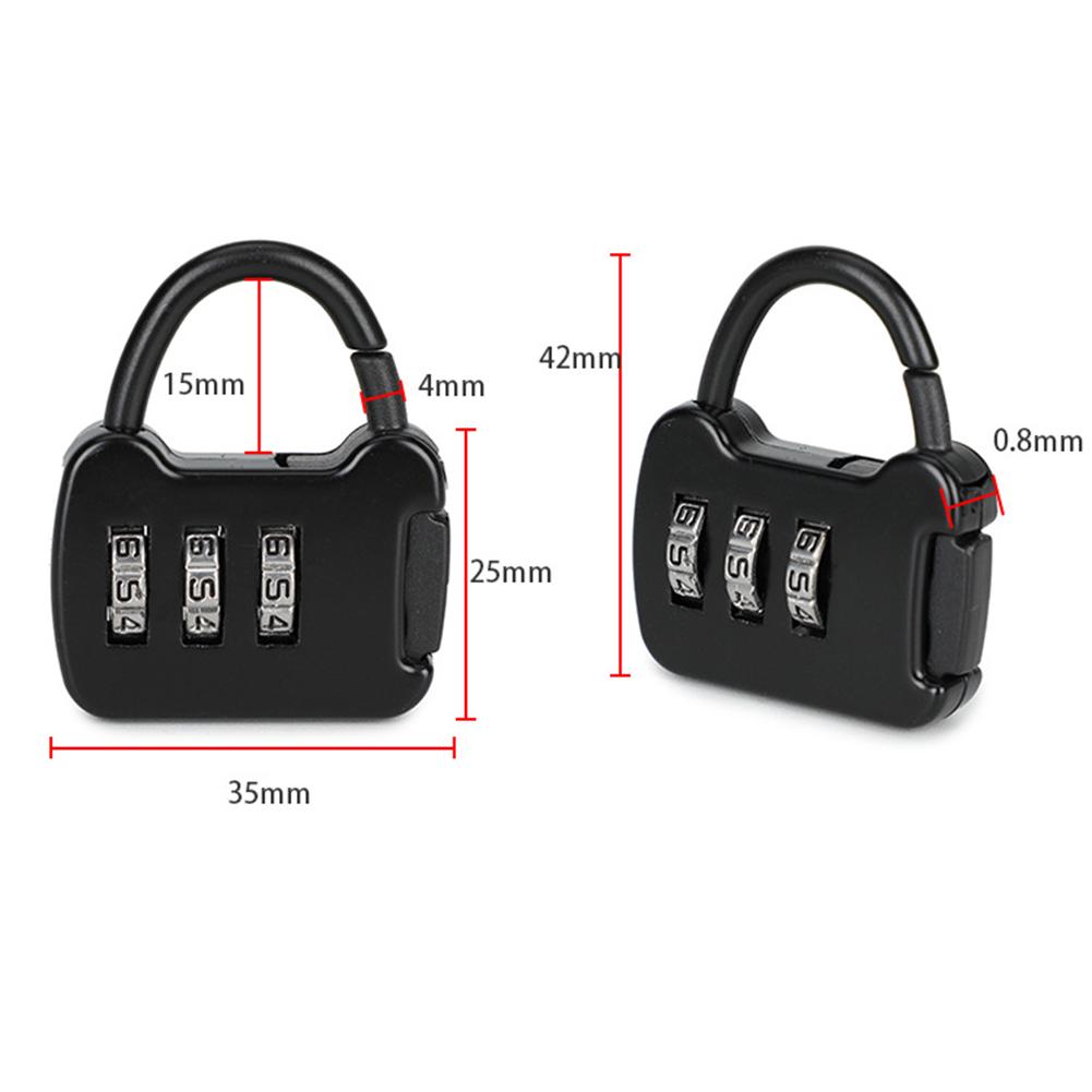 3 Digit Combination Password Lock Portable Zinc Alloy Carrying Case Lock Padlock