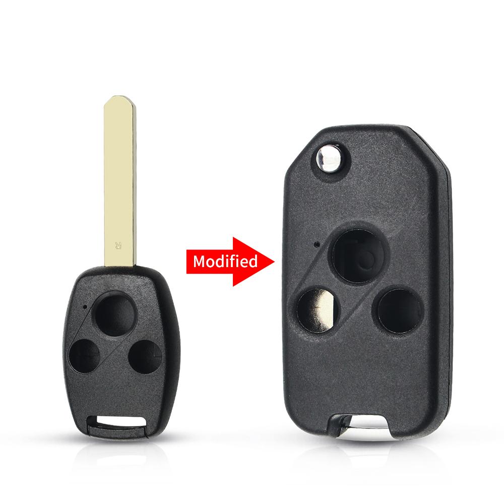 For Honda Fit Accord Civic 2006-2011 2003-2013 CRV 2018 Pilot Modified Flip 2/3/4 Buttons Car Remote Key Shell with/without Rubber Pad