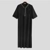 Männer Muslim islamischen Kaftan arabischen Vintage Mittelarm Thobe Robe lose Dubai Saudi lange Top