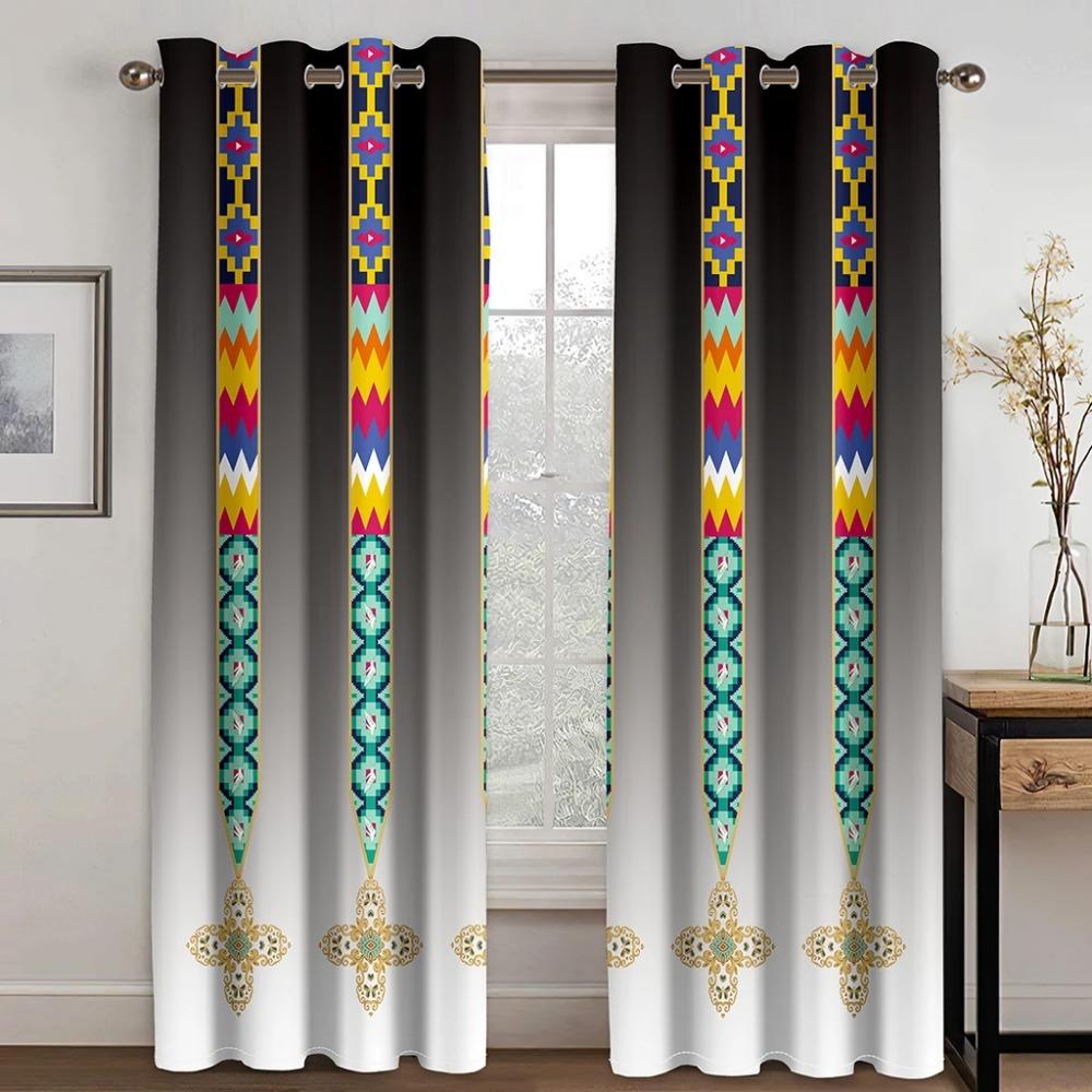 Modern Baroque Boho Saba Erhiopia Free Shipping Window Curtain For Living Room Kids Bedroom Bathroom Kicthen Door Home Decor2Pcs
