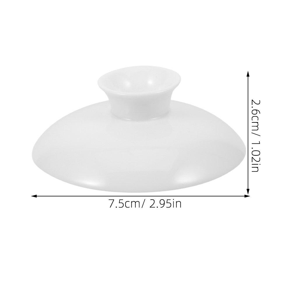 Ceramic Tea Cup Lid 3 Inch Round Universal Fit for Mugs Cups Elegant Replacement Cover for Home Office Tea Room Use