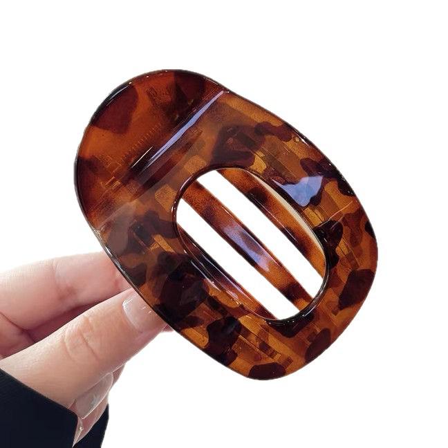 Vintage Abalone Curved Hair Clip - Large Duckbill Claw for Women's Updo, Gentle On Hair