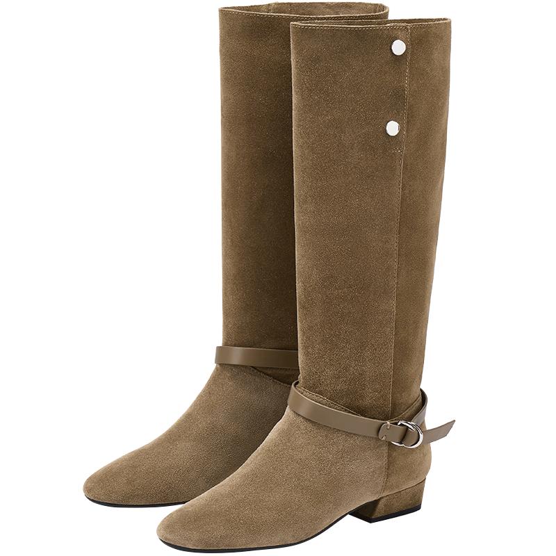 73Hours Women s Stacked High-Tube Cowboy Boots EU 36