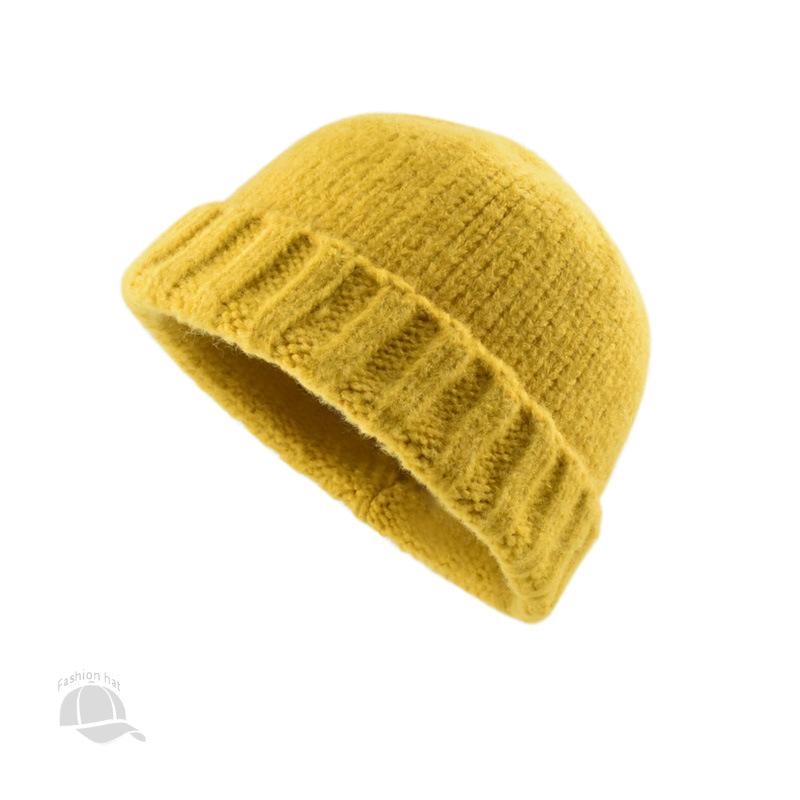 1pc Winter Warmth Beanies for Men Women Brimless Docker Hat Winter Watch Cap Sailor Outdoor Windproof  Rolled Cuff Harbour Hats
