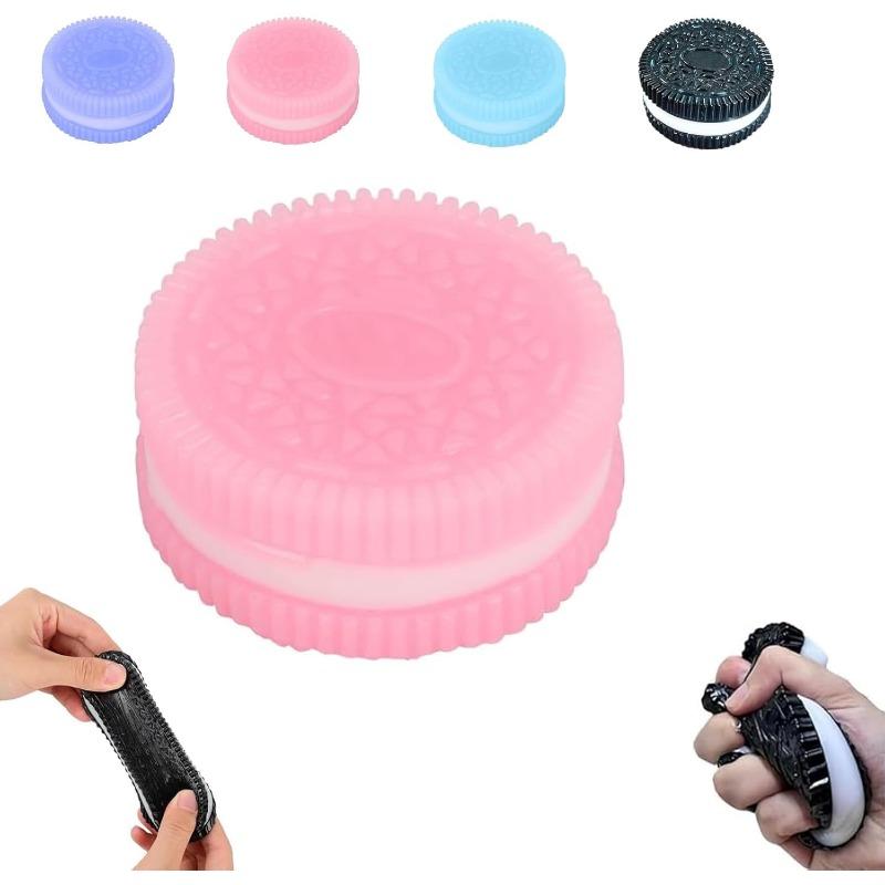 Sušenka Squishy Antistresová hračka, Ručně vyrobená silikonová antistresová squishy hračka, Zábavné antistresové hračky, Perfektní stolní doplněk pro úzkost a relaxaci (Modrý)