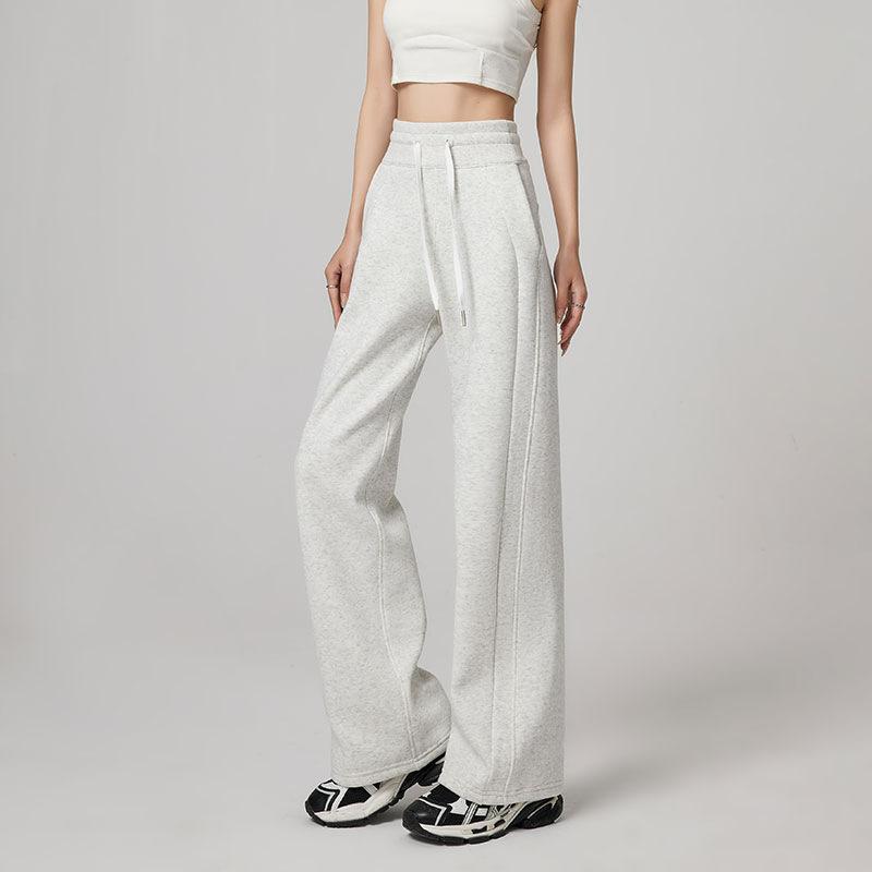 Gray Black Wide Leg Sweatpants For Women High Waist Sports Pants Casual Female Trousers Joggers Streetwear