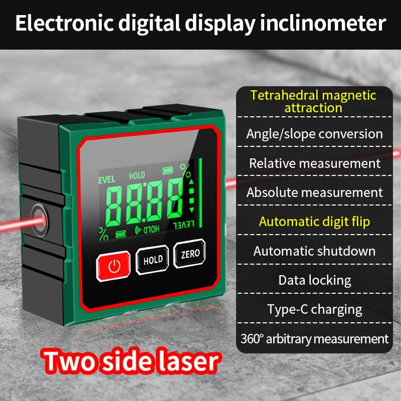Magnetic Digital Angle Finder Electronic Laser Gauge Ruler 360 Degree LCD Protractor Mini Inclinometer Measuring Tool