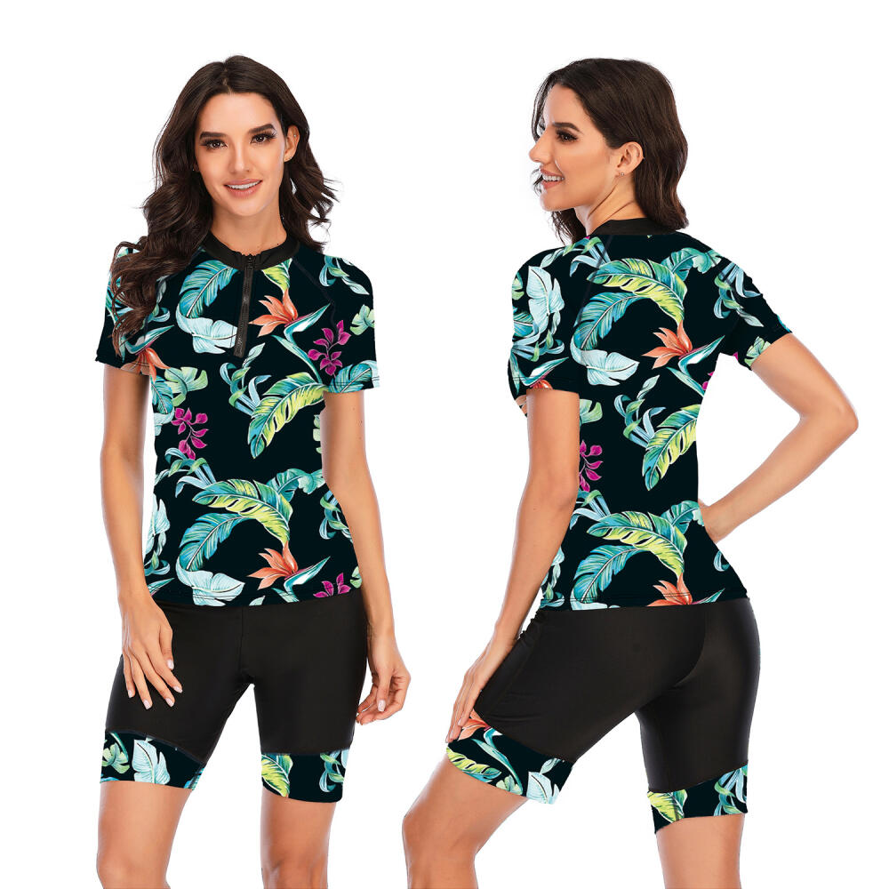 Split Short-sleeved Sunscreen Women's Swimsuit Surfer Clothing Fashion Swimsuit Wetsuit