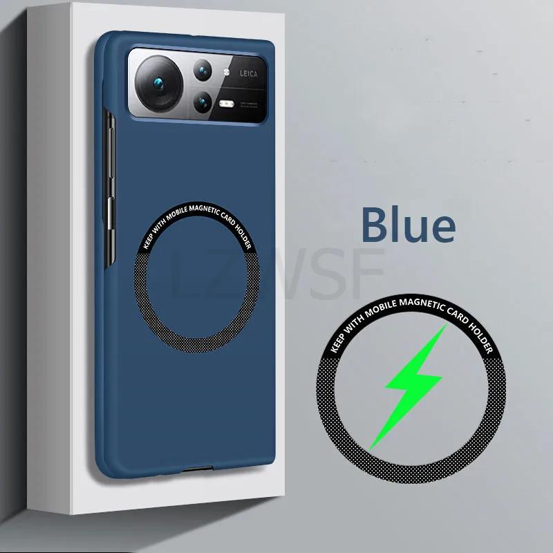 

Для Magsafe тонкий матовый жесткий магнитный чехол для Xiaomi Mi Mix Fold 2 Mix Fold 3 Fold2 Fold3 беспроводная зарядка жесткий задний чехол Xiaomi Mix Fold 3 синий