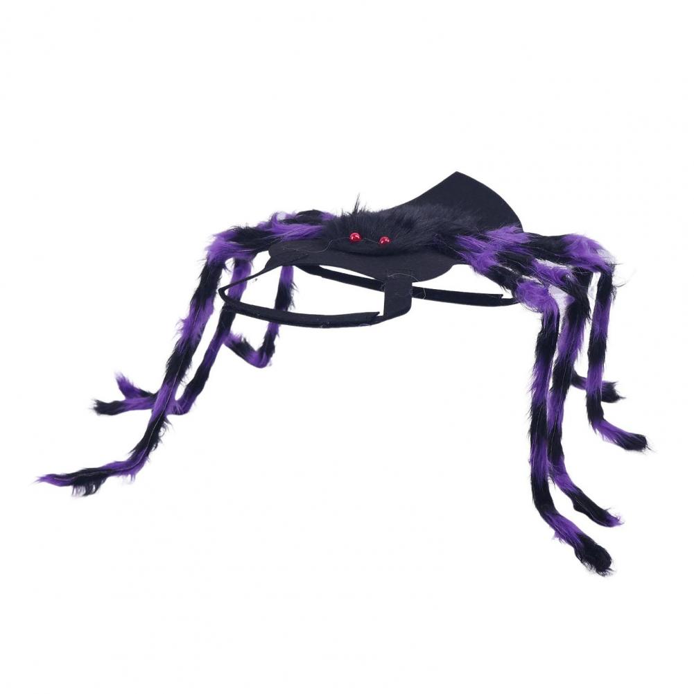 Pet Spider Costume Halloween Furry Simulation Spider Apparel for Cats Halloween Party Cosplay Dress Up Accessory