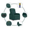 Massage Recliner with Rising Aid Dark Green Fabric