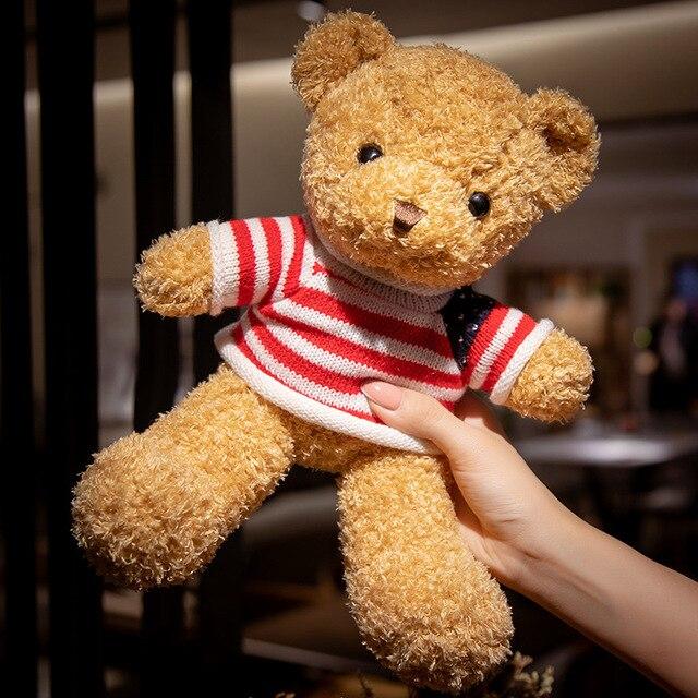 Kawaii Miś Pluszowy Miś Miękki Wypchany Słodki Miś z Ubraniami Torby Pluszowa Poduszka dla Dziewczynek Prezent Urodzinowy Lalki