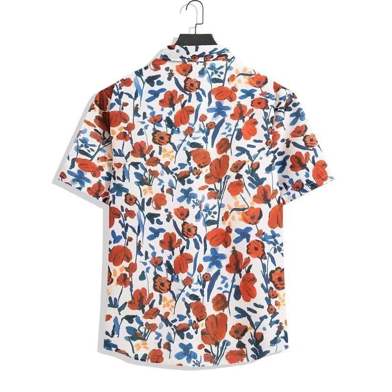 Pánská retro košile, pánský letní outfit, studentský volný střih, výklenek, neformální pánský top, svrchní oblečení, plážový top