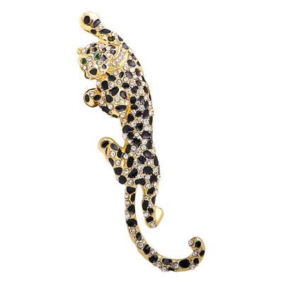 Unisex Evropská a Americká Leopardí Diamantová Brož