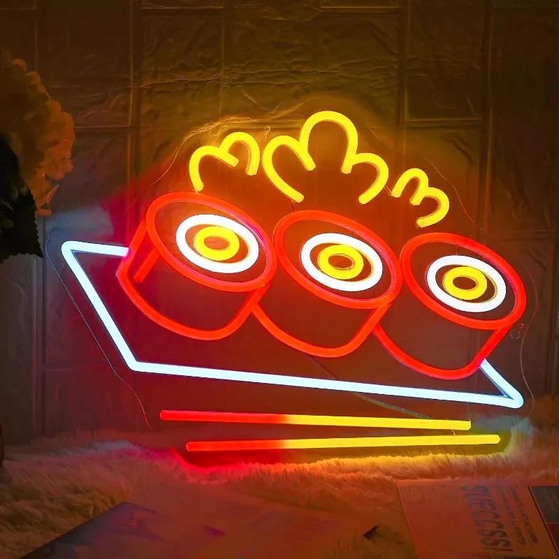 Creative Japanese Sushi Neon LED Decorative Light USB Powered Dimmable Suitable for Sushi Restaurant Hotel Scene Decoration