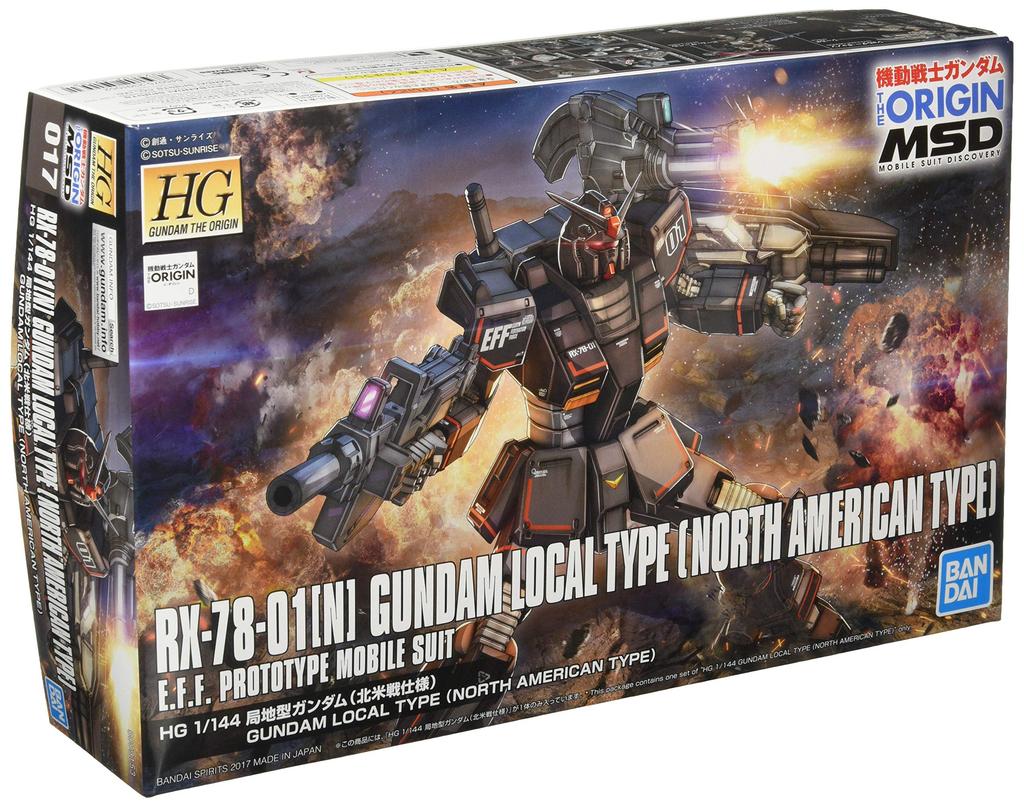 HG Mobile Suit Gundam THE ORIGIN MSD Local Type Gundam American War Scale Plastic Model (North Specification) 1/144 Color-Coded