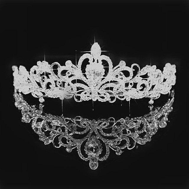 Prinsesse Dronning Krondiadem Barokk Brude Tiaraer Og Kroner Pannebånd Hårtilbehør Bryllup Brude Crystal Hodepynt