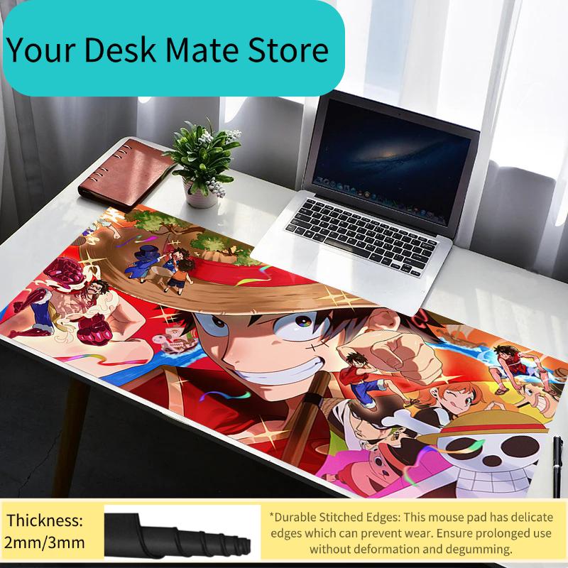 Mouse Pad PC Non Slip Rubber HD Mousepad Laptop Gamer Cabinet Keyboard Pad One Piece Luffy Office Computer Gaming Desk Mouse Mat