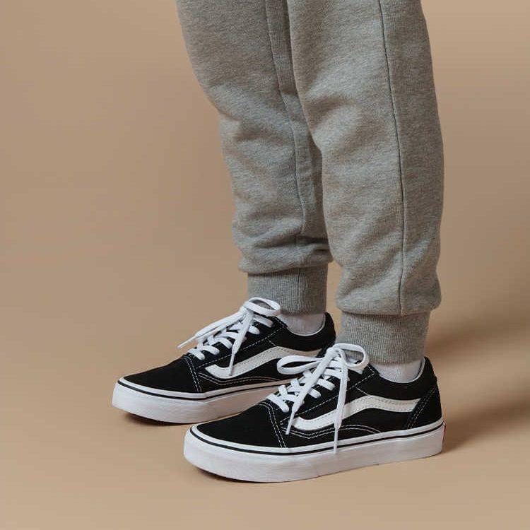 Vans Classic Canvas Checkerboard Low top Kids' Skateboarding Shoes Black White Kids' VN000W9T6BT