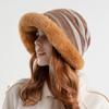 Fashionable Multi-Layered Fur Hat with Ear Protection and Warm Fur Ball for Winter
