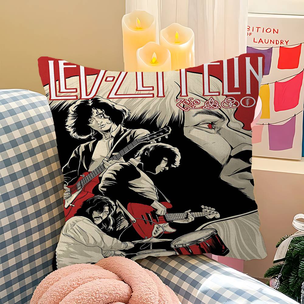 Band L-Led Z-Zeppelin Pillow Gift Home Office Decoration Bedroom Sofa Car Cushion Cover Case 45x45