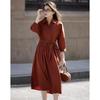 Demana Retro Cotton Polo A-Line Midi Dress