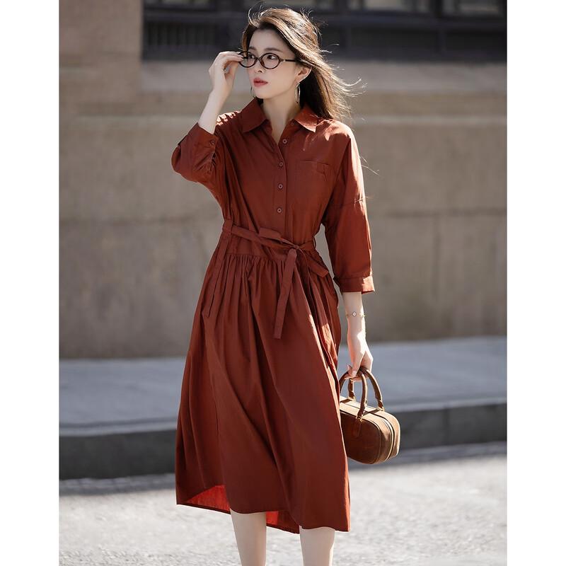Demana Retro Cotton Polo A-Line Midi Dress