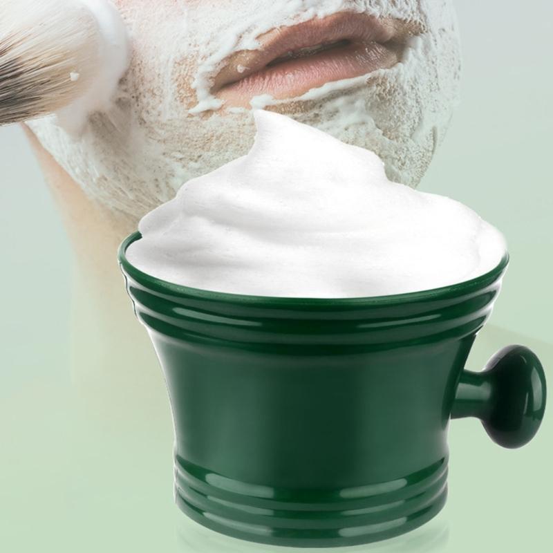 2Pieces Shaving Brush Kit Plastic Shaving Soap Bowl Shaving Lather Bowl with Shaving Brush,Create Rich Shaving Cream