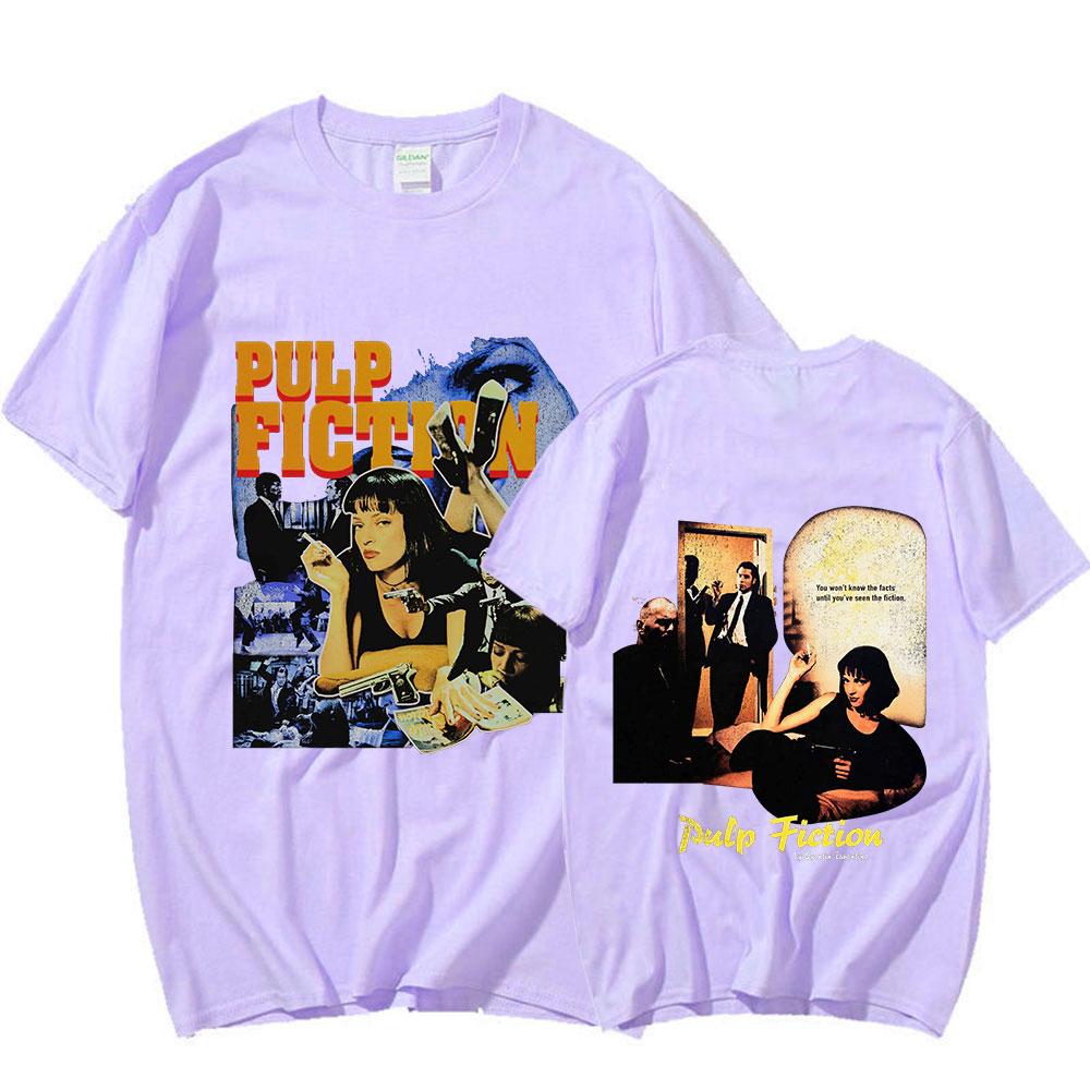 90s Vintage Movie Quentin Tarantino Pulp Fiction Mia Wallace T Shirt Men Women Casual Cotton T-shirt Gothic T-shirts Streetwear