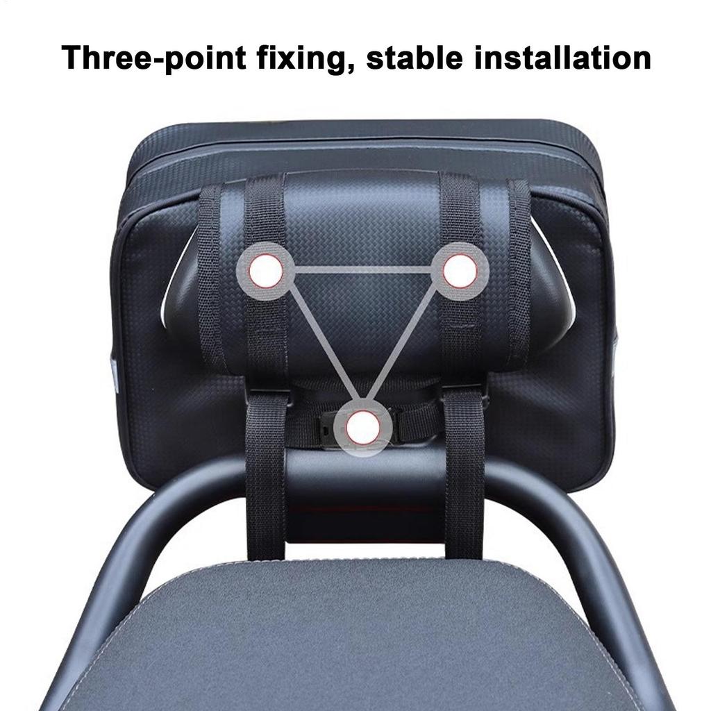 E-Bike Backrest Storage Bag Rear Ebike Backrest Bag With Rain Cover Safety Reflective Hard Shell Electric Vehicle Luggage