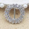 5pcs Round Sun Flower Silver Crystal Rhinestone Buckle Damond Buckle Wedding Supplies For Gift Box Ribbon Packaging Decoration