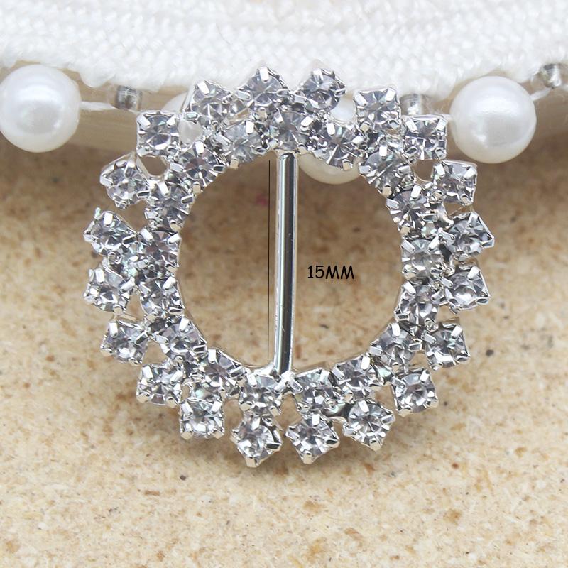 5pcs Round Sun Flower Silver Crystal Rhinestone Buckle Damond Buckle Wedding Supplies For Gift Box Ribbon Packaging Decoration