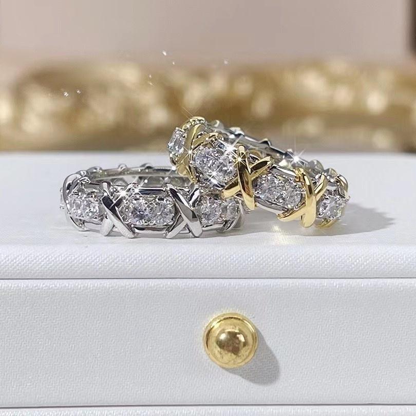High Qulity Classic Sale Selling New 2023 Hot Brand Luxury Jewelry Rings For Women Wedding Cross X Engagement Party Classic Gift