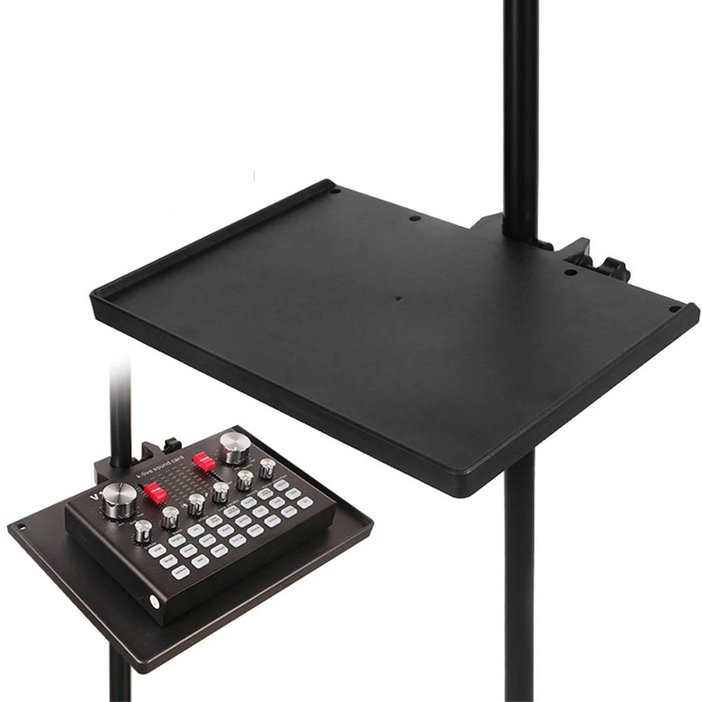 Manual Clip Microphone Stand Soundcard Tray Phone Holder for Live Broadcast Tripod Bracket